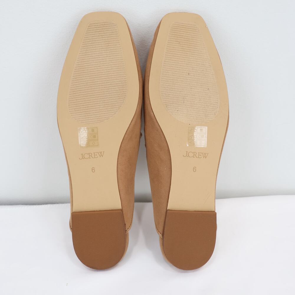 J.Crew Factory Sueded Bow Slip-On Mules Sienna Tan Size 6 NWOT - Picture 8 of 9